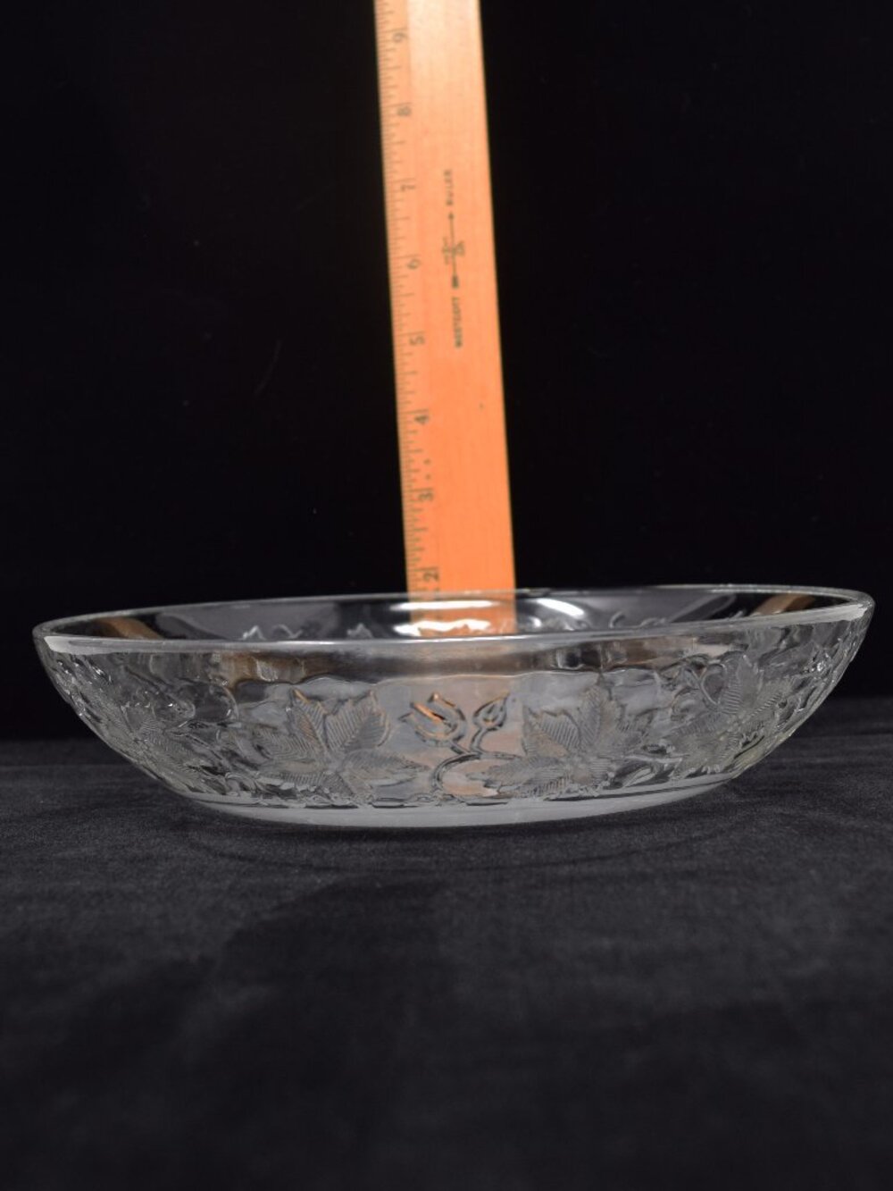 Princess House Fantasia Individual Pasta Bowl 8.5 in Clear Glass Embossed Floral - Picture 7 of 11